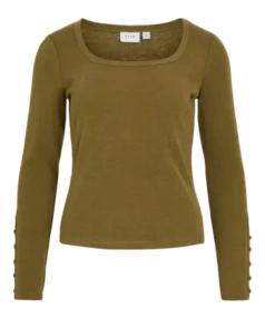 Vijaminda square neck l/s top/spi VERDE