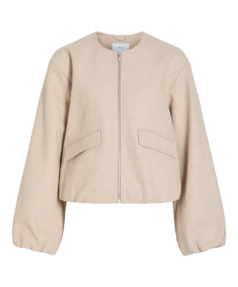 Vibalou l/s zipper jacket/tes BEIGE