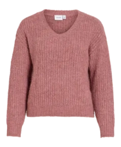 Vilampe v-neck l/s knit top-noos