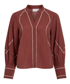 Vimarette v-neck l/s em b shirt