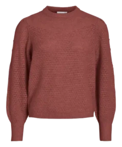 Vikka o-neck l/s detail knit top/pb