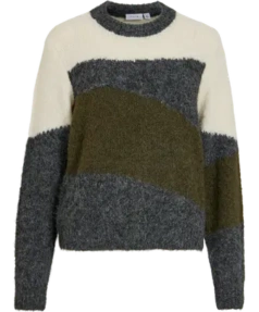 Vimarley o-neck l/s stripe top/rc