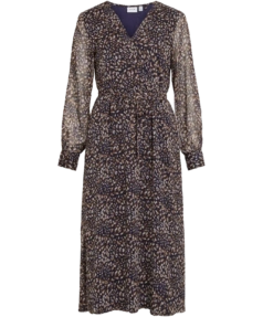 Vifalia v-neck l/s midi dress- noos ESTAMPADO