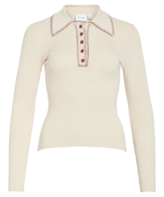 Visapily o-neck l/s stitch knit top